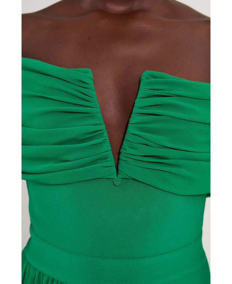 Women's Figure Form Bandage Knit Bardot Dress