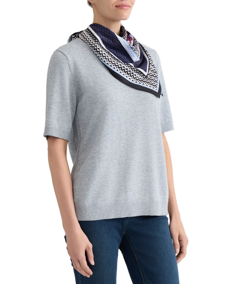 Women's Accent Rib Knit Scarf T-Shirt