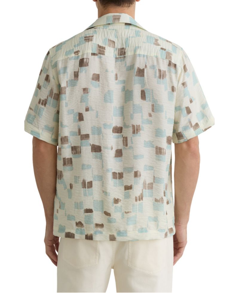 Men's Vespucci Brushstroke-Print Cuban-Collar Shirt