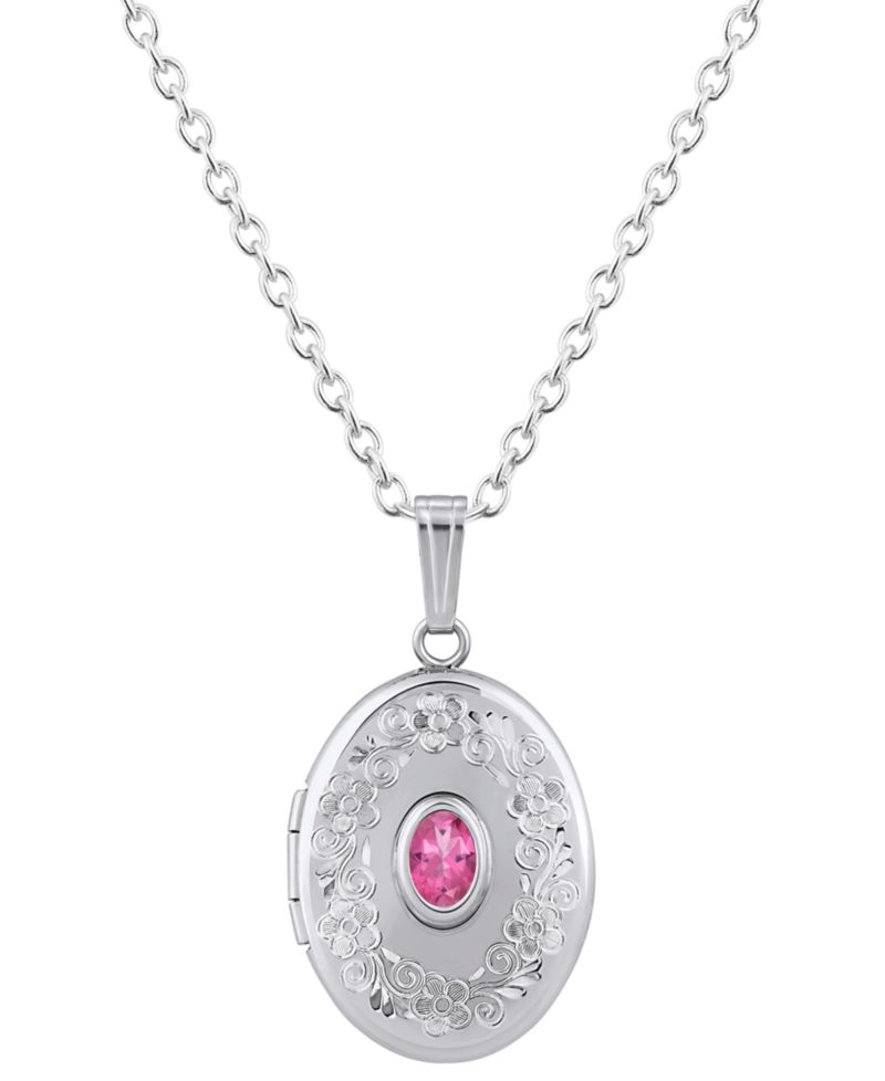 Citrine (3/8 ct. t.w.) Locket Pendant Necklace in Sterling Silver (Also Available in Muti-Stones)