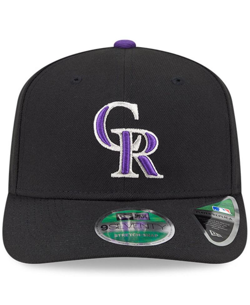 Men's Black Colorado Rockies Player Replica 9SEVENTY Adjustable Hat
