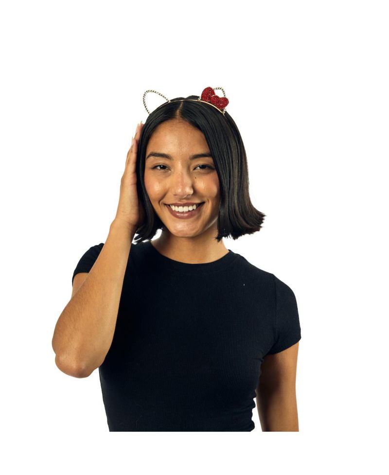 Ears and Bow Cosplay Glitzy Metal Headband
