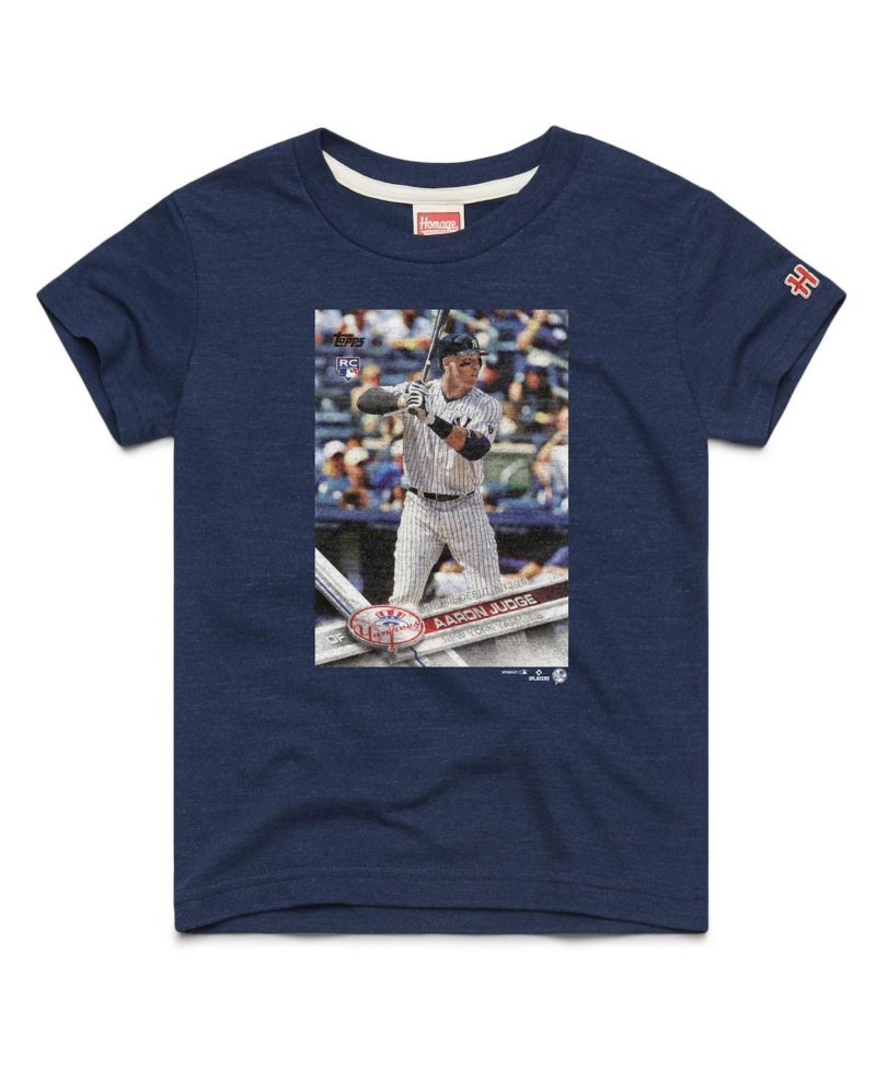 Big Boys and Girls Aaron Judge Navy New York Yankees Topps Baseball Card Tri-Blend T-Shirt