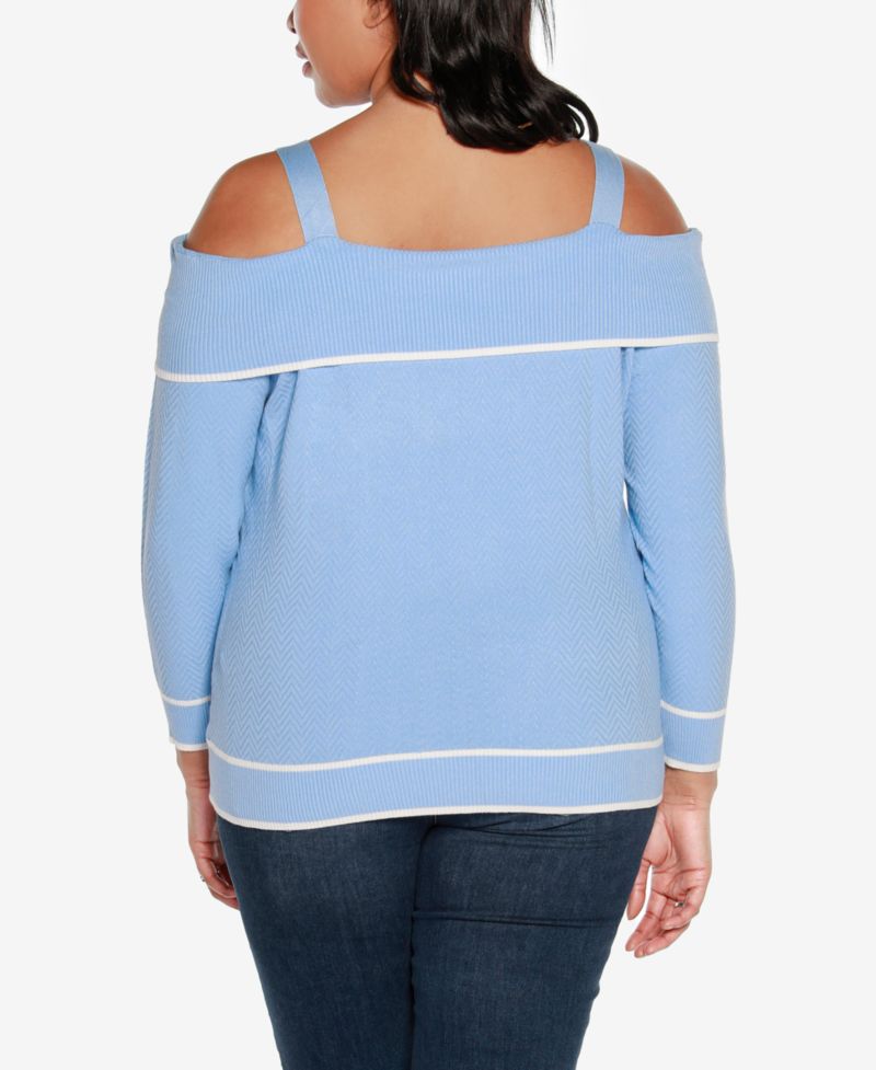 Black Label Plus Size Off-The-Shoulder Sweater