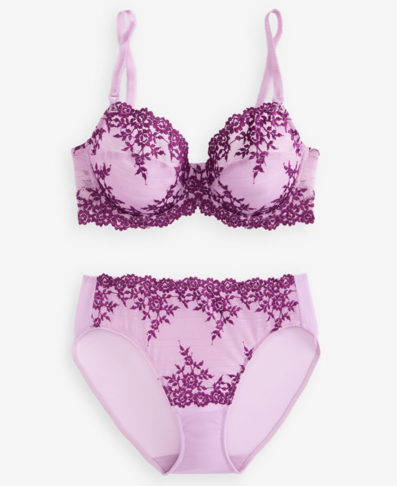 Women's Embrace Lace Underwire Bra & Embrace Lace High-Cut Embroidered Brief Underwear