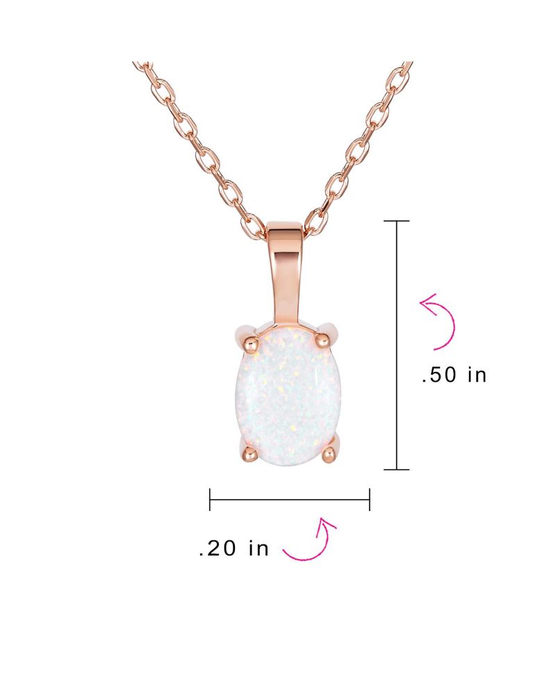 Created Oval Solitaire Orange Opal Pendant Necklace Gold Sterling Silver