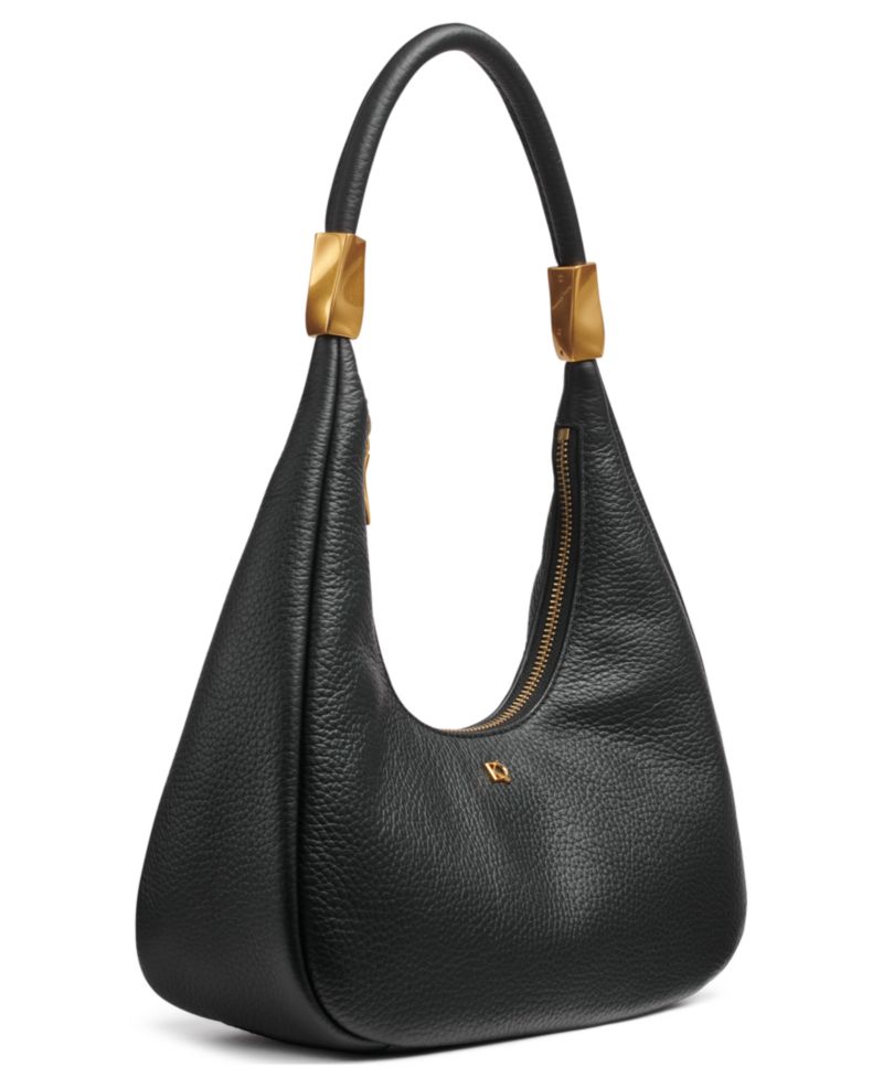 Quogue Leather Small Hobo Shoulder Handbag