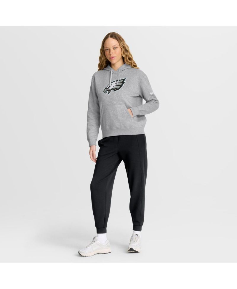 Women's Heather Gray Philadelphia Eagles Club Fleece Pullover Hoodie