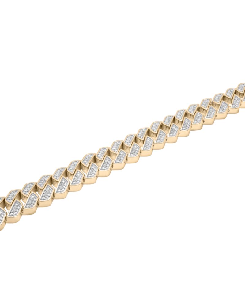 Men's Diamond Curb Link Bracelet (1 ct. t.w.) in Sterling Silver (Also in 14k Gold-plated silver)