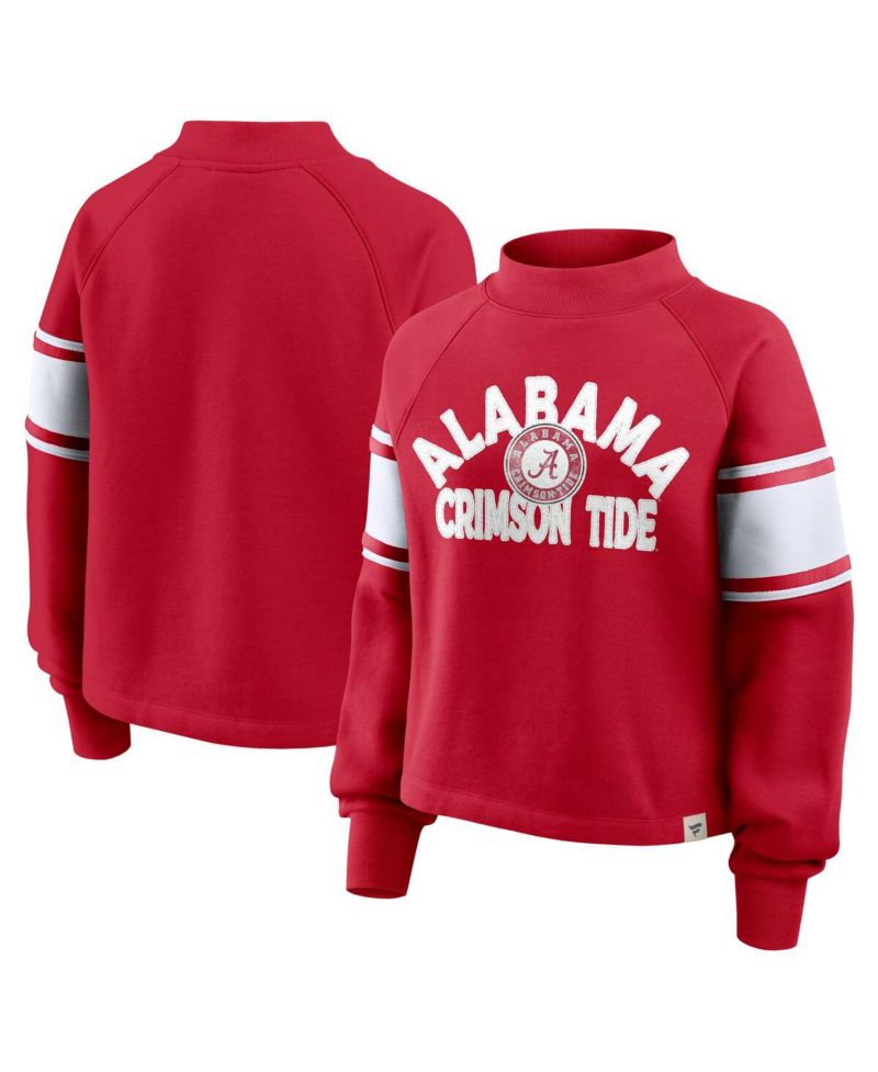 Women's Crimson Alabama Crimson Tide Punt Coverage Quarter-Zip Sweatshirt
