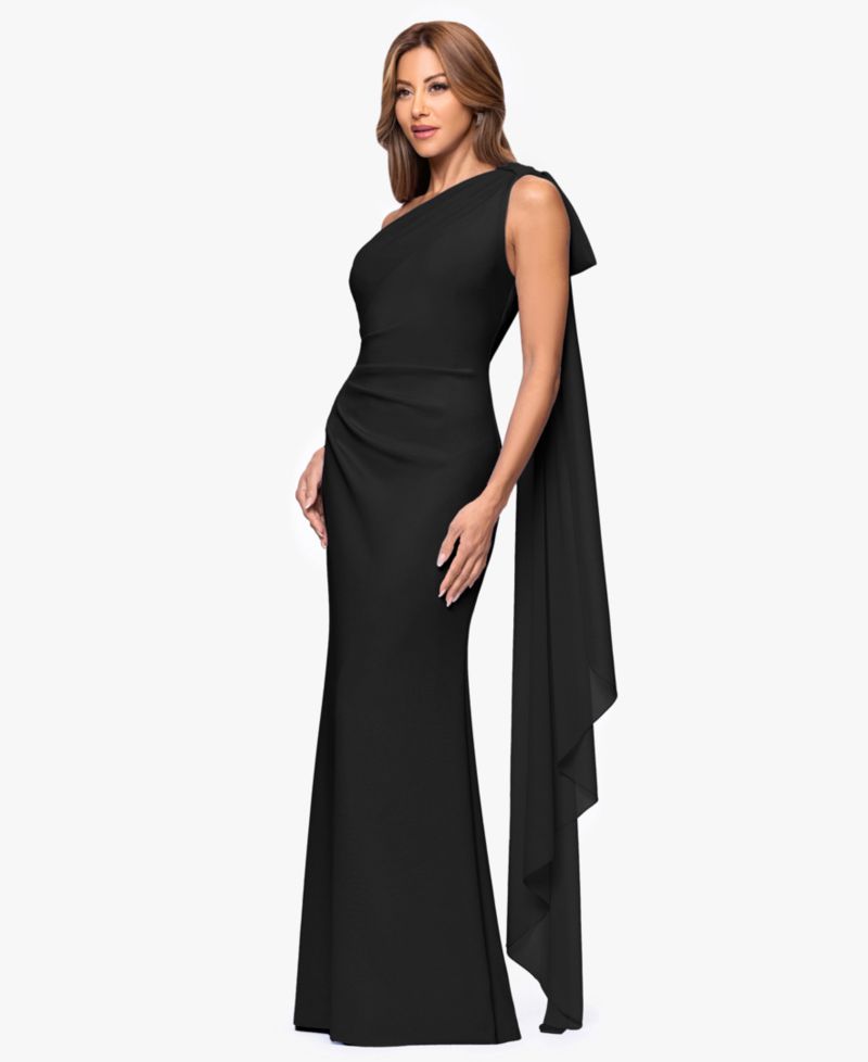 Petite One-Shoulder Ball Gown Dress