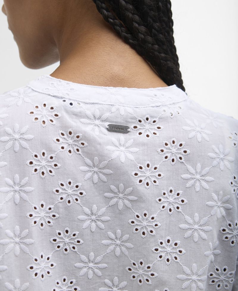 Women's Layla Broderie Anglaise Concealed Placket Top