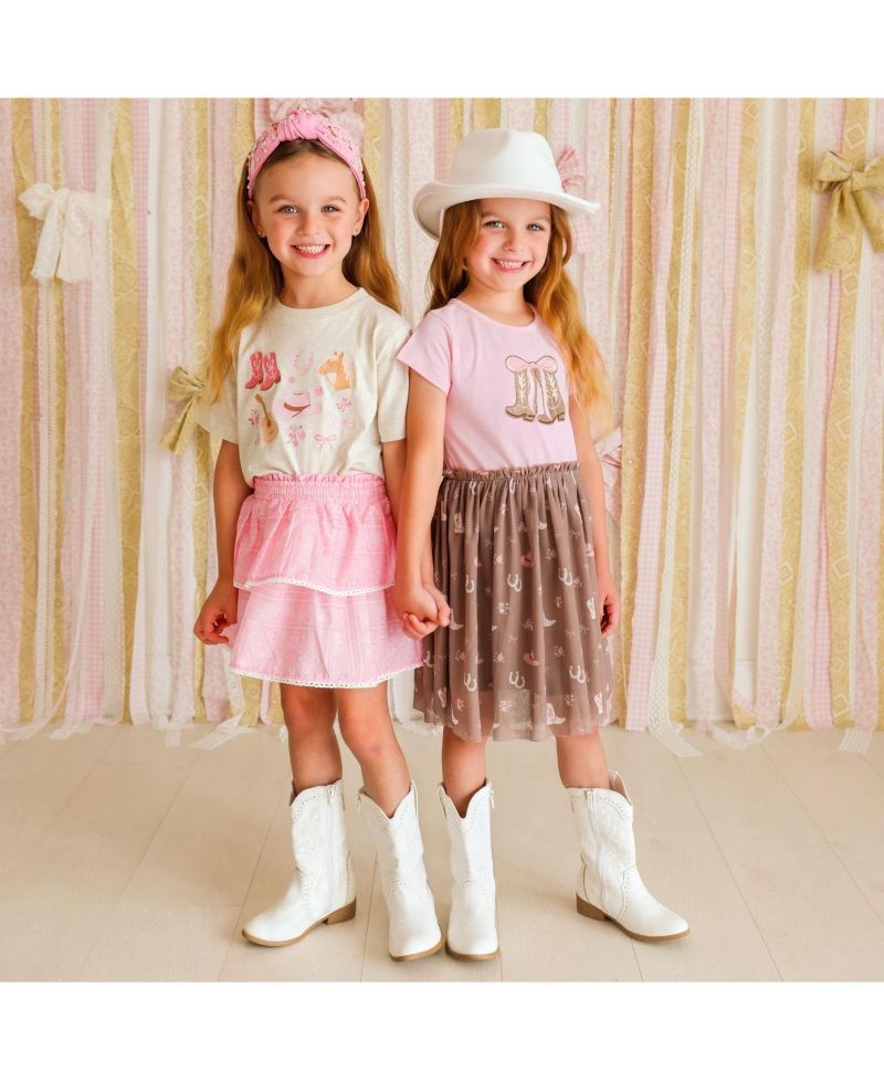 Big Girls 12-10 Western Girlie Short Sleeve T-Shirt