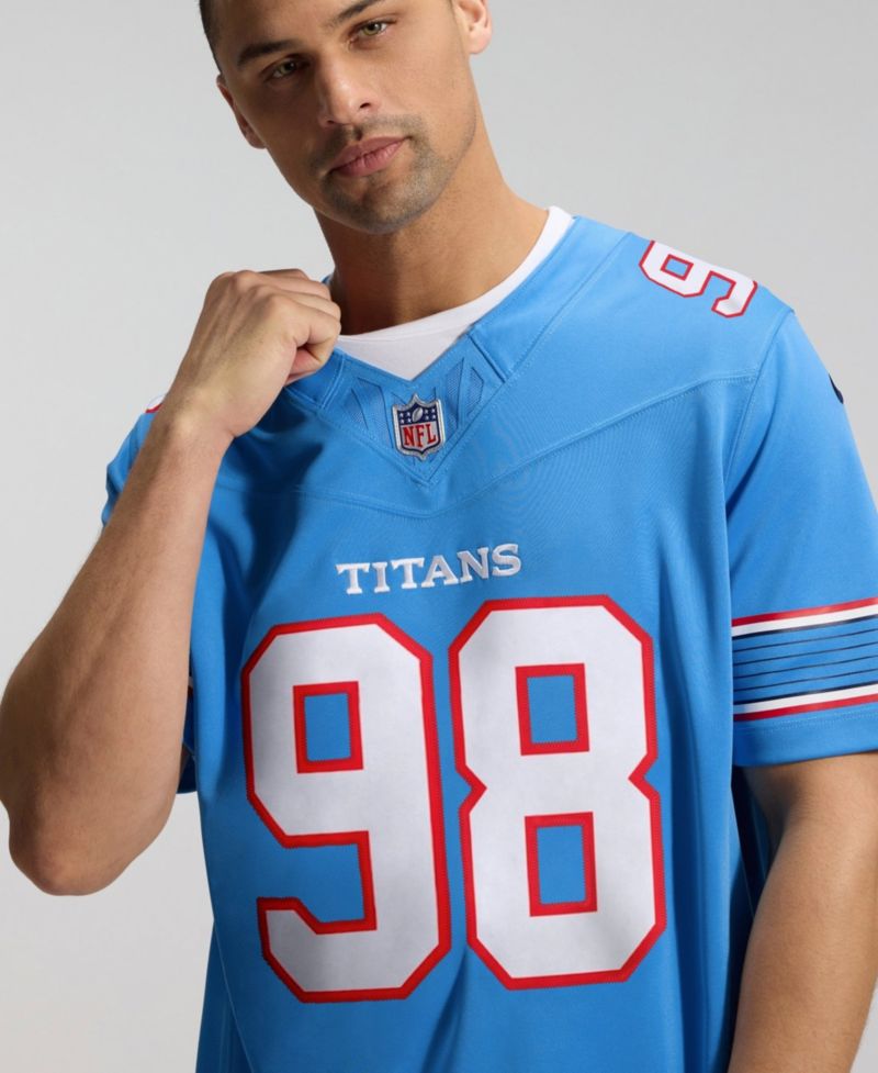 Men's Jeffery Simmons Light Blue Tennessee Titans Vapor F.U.S.E. Sewn Down Limited Jersey