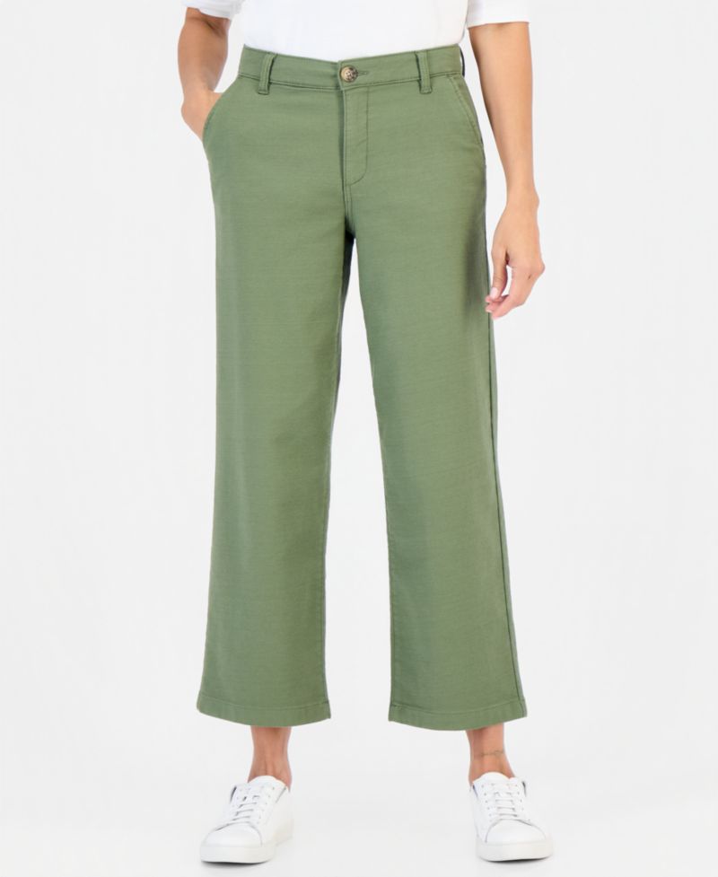 Plus High Stretch High-Rise Cropped Wide-Leg Pants