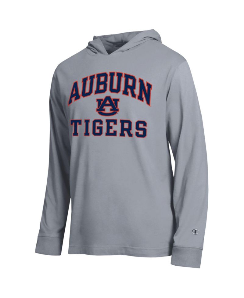 Men's Heather Gray Auburn Tigers High Motor All-Star Long Sleeve Hooded T-Shirt