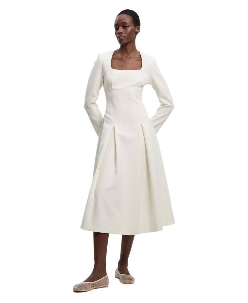 Women's Stretch Sweetheart Neck Midi Dress