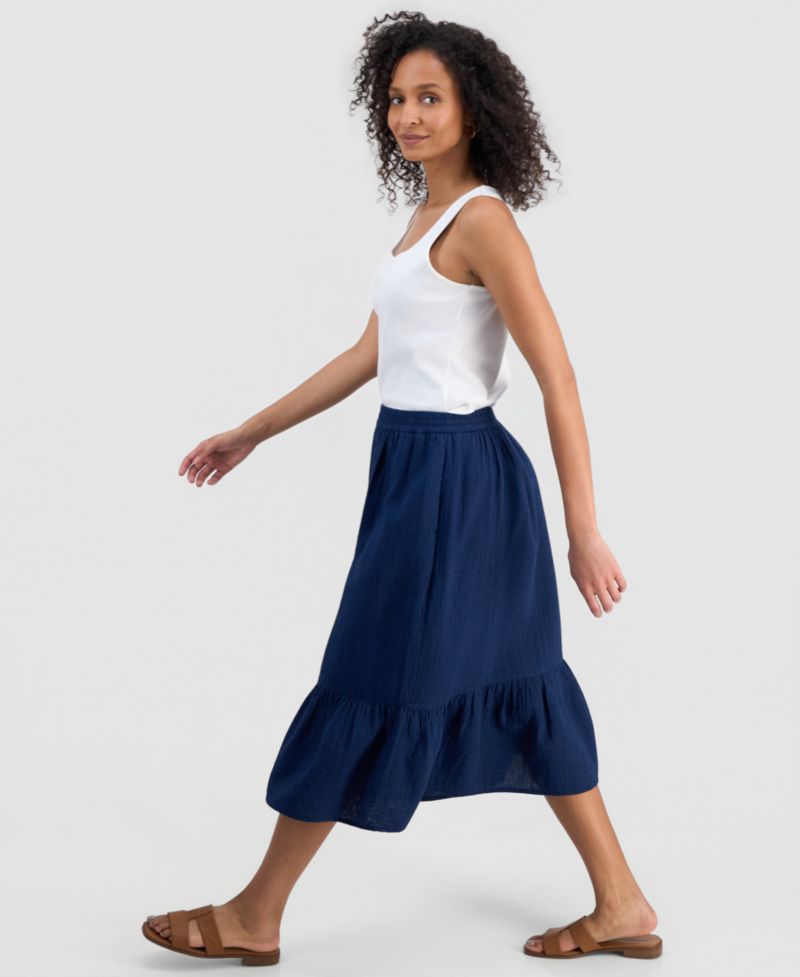 Petite Pull-On Midi Skirt