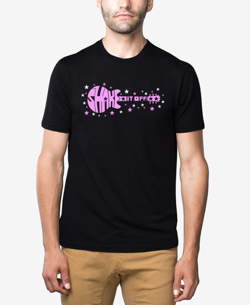 Men's Cotton/Poly Blend Word Art T-Shirt - Shake It Off Guitar