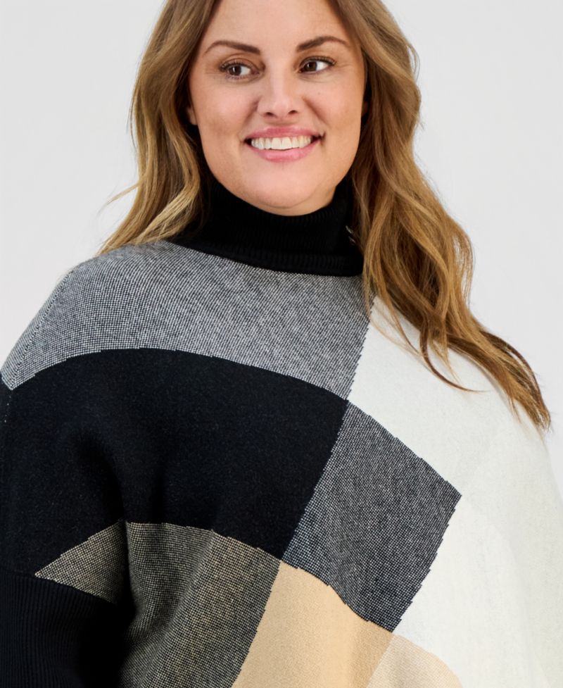 Plus Size Turtleneck Pullover Sweater