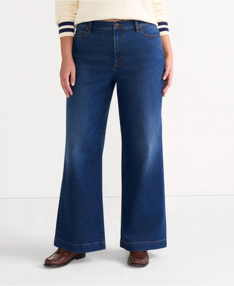 Women's Recover High Rise Wide Leg Blue Jeans