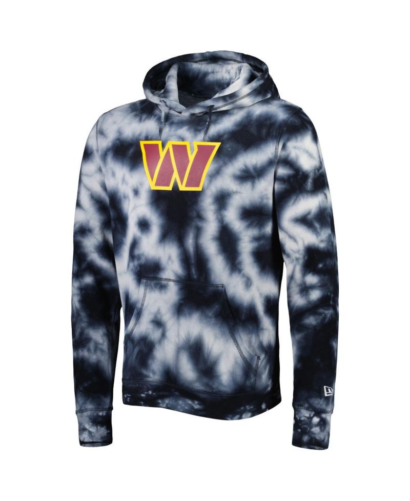 Men's Black Washington Commanders Team Tie-Dye Pullover Hoodie