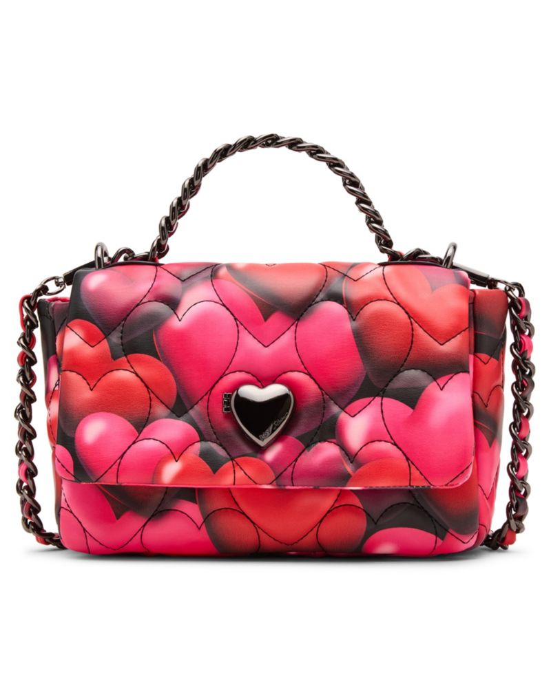Bubble Hearts Small Flap Over Crossbody Bag