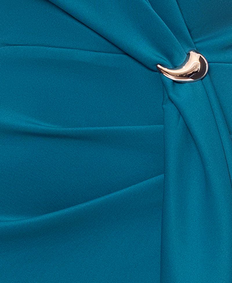 Plus Size V-Neck Peacock Dress