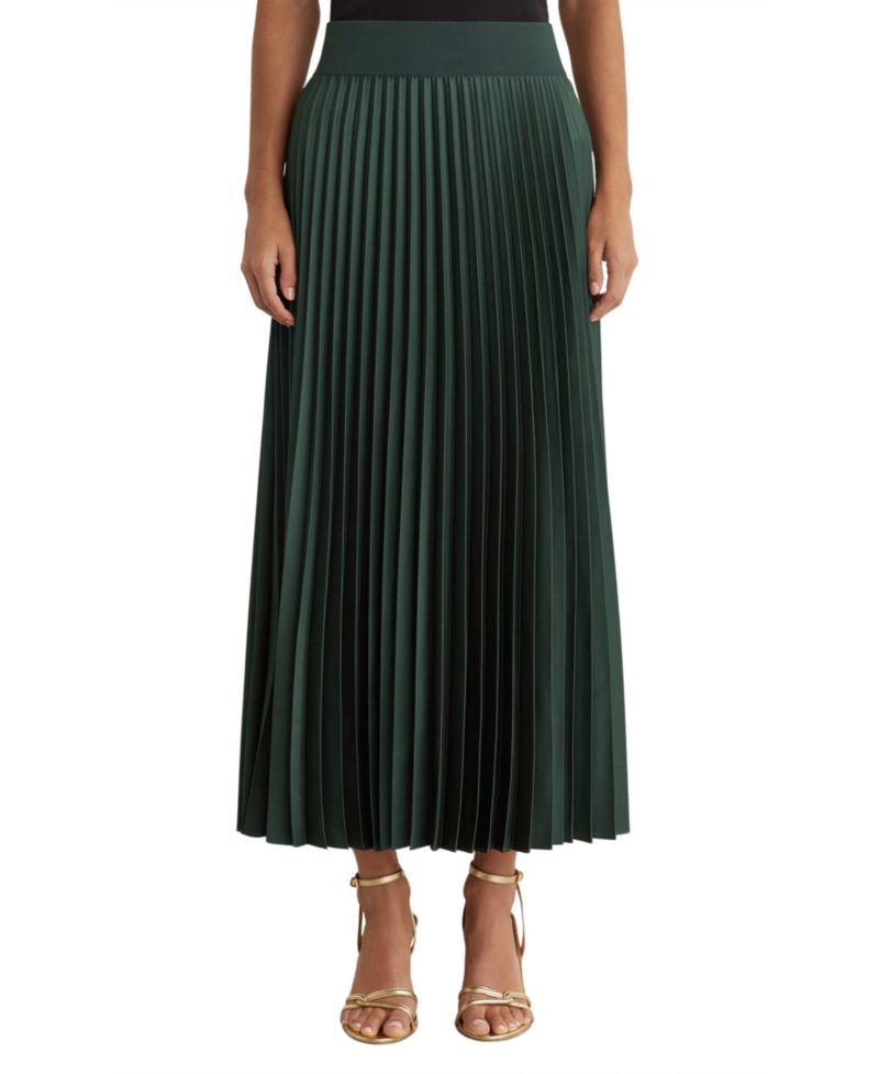 Women's Seren Pleated A-Line Satin Midi Skirt