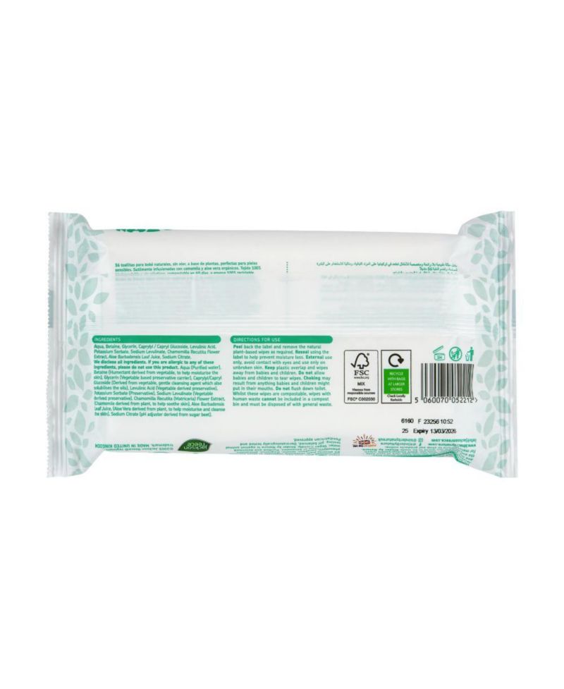 Unisex Plant-Based Baby Wipes - 672 Count (12 packs of 56 wipes)