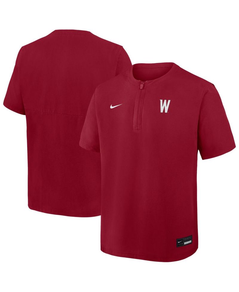 Men's Crimson Washington State Cougars Dri-FIT Quarter-Zip Windshirt
