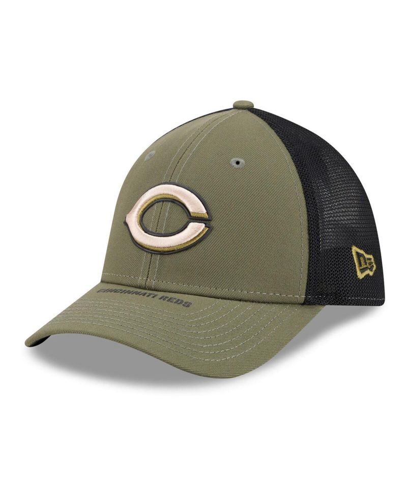 Men's Olive Cincinnati Reds 2026 Armed Forces Day 39THIRTY M-Crown Flex Hat