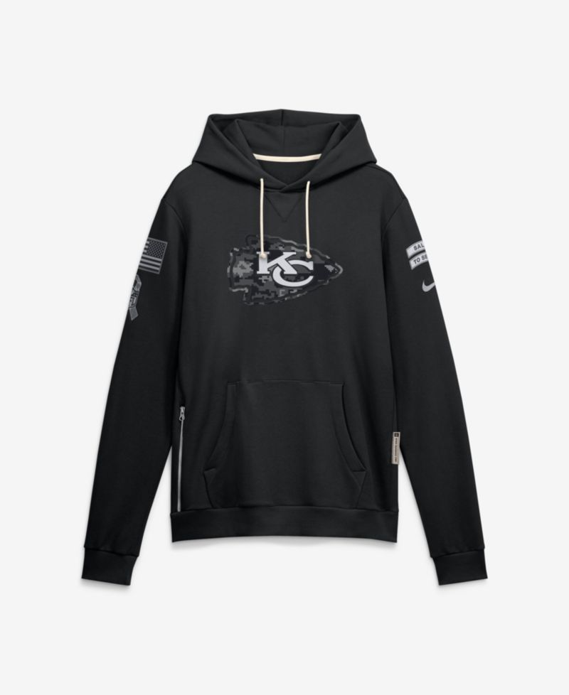 Men's Black Kansas City Chiefs 2026 Salute to Service Sideline Pullover Hoodie