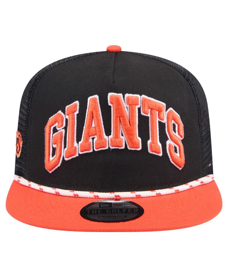 Men's Black San Francisco Giants Throwback Meshback Golfer Hat