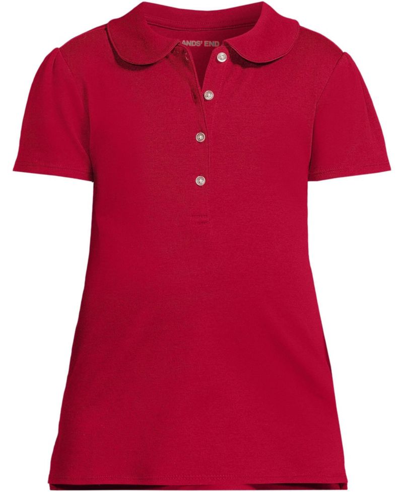 School Uniform Girls Short Sleeve Peter Pan Collar Polo Shirt