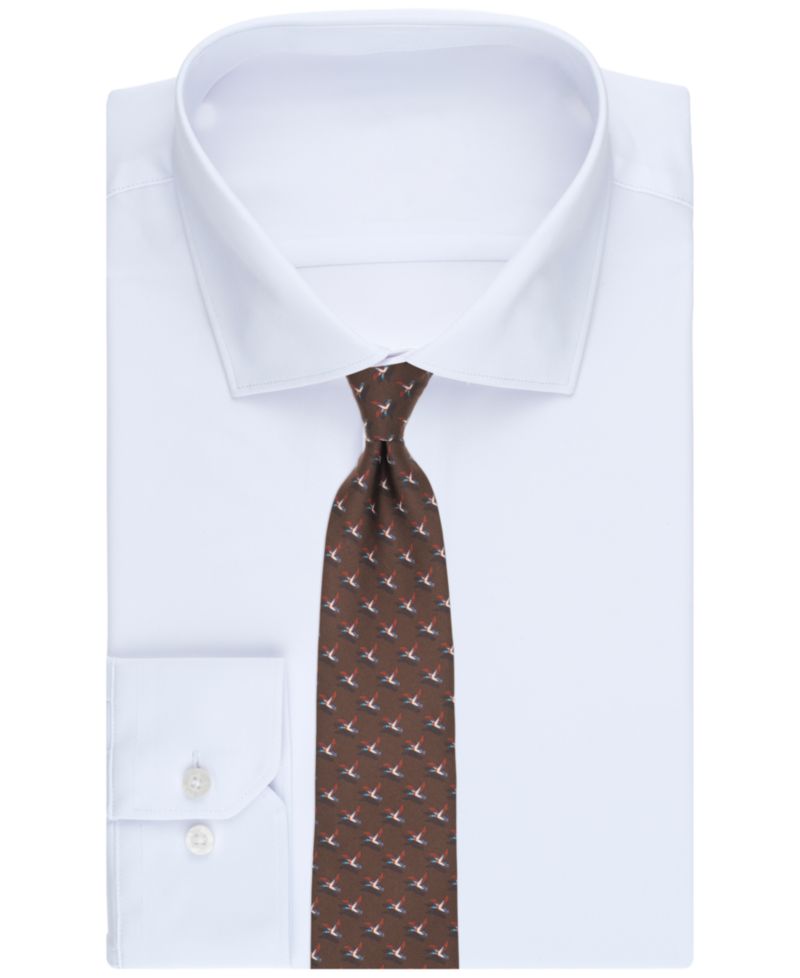 Men's Soaring Bird Print Silk Tie