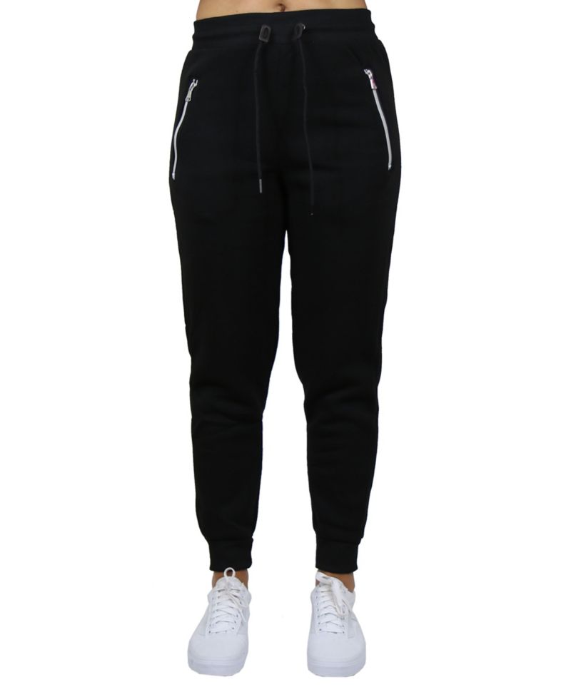 Women's Loose Fit Fleece Lined Jogger Sweatpants with Zipper Pockets