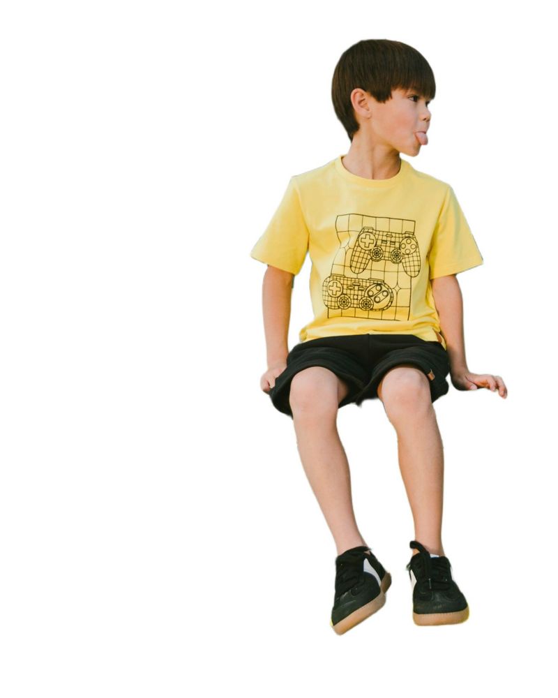Toddler Boys French Terry Shorts with Cross Seams Black - Toddler|Child