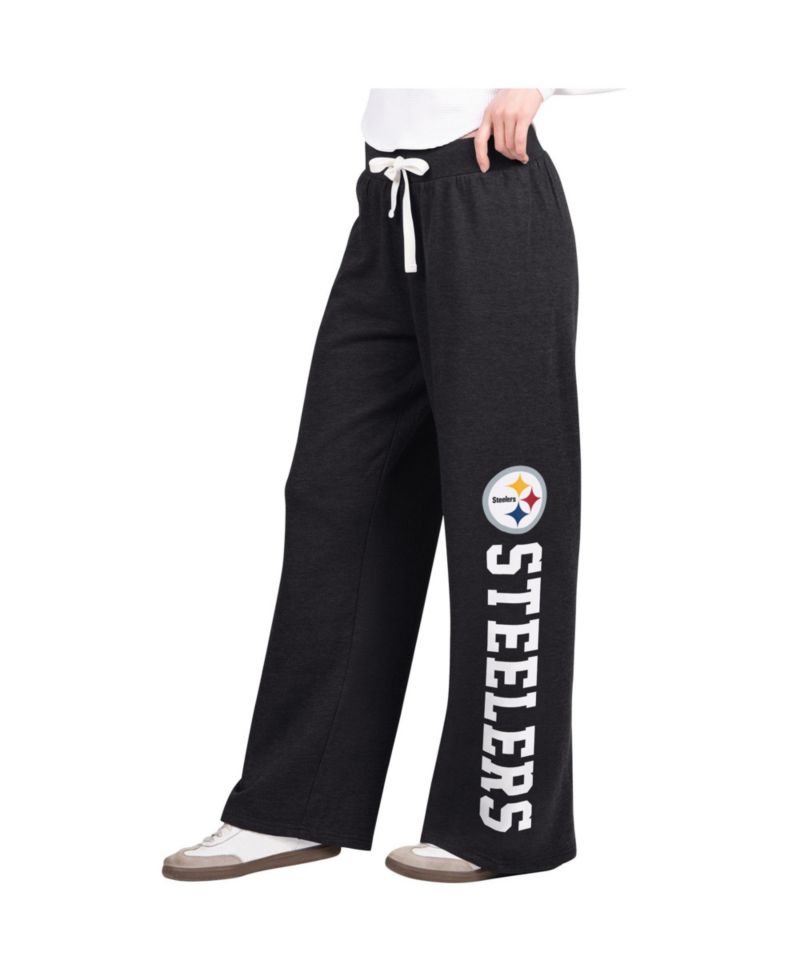 Women's Black Pittsburgh Steelers Field Wide Leg Sweatpants