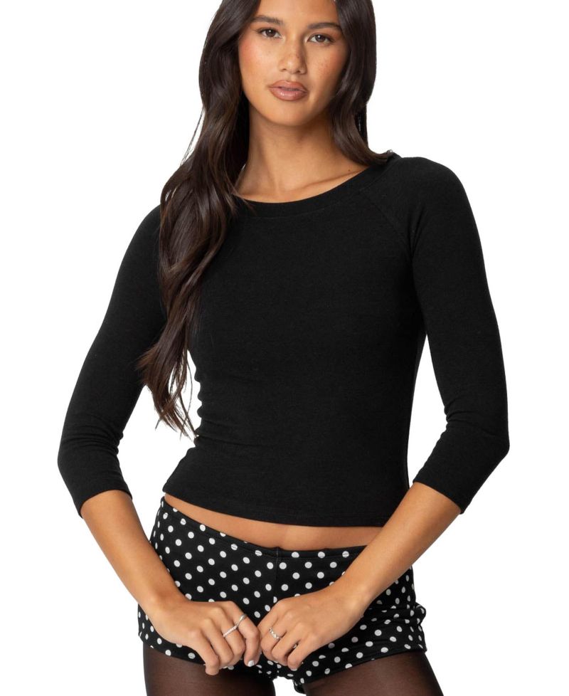 Women's Mary Quarter Sleeve Wide Neck Top