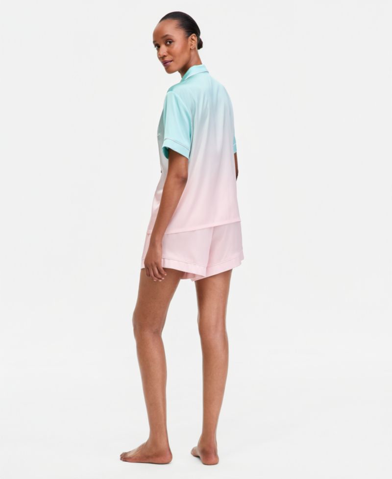 Women's Stretch Satin Short-Sleeve Pajama Set