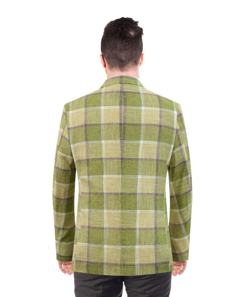 Men's Slim Fit Plaid Sports Blazer