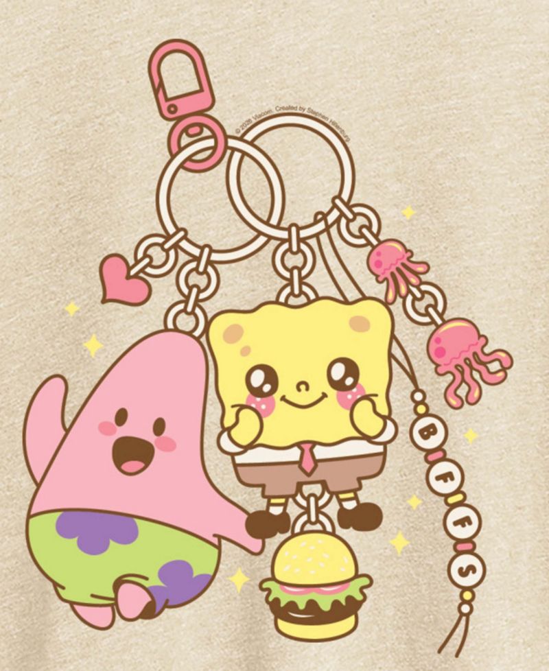 Plus Size SpongeBob SquarePants Kawaii Keychain Graphic T-Shirt