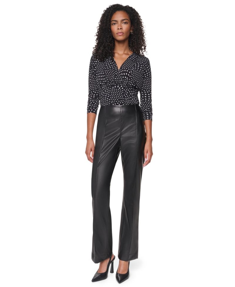Women's Butter High-Waisted Flared Faux Leather Pants