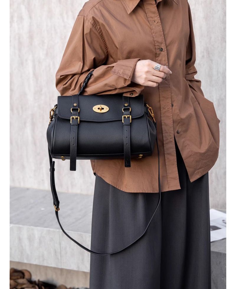 Women's Lore Genuine Leather Heritage Satchel Bag, Top Handle Crossbody Shoulder Purse, Turn Lock Flap Messenger Work Handbag