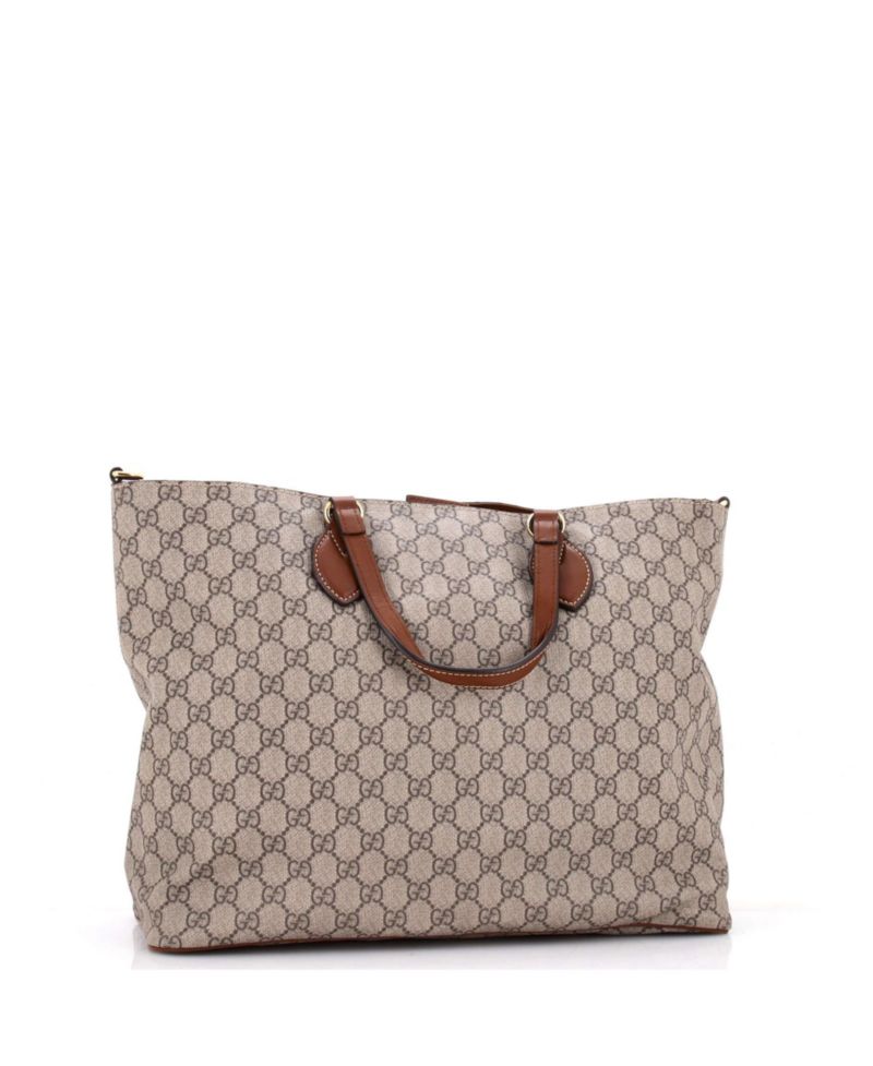 Medium Convertible Soft Tote GG Coated Canvas with Leather
