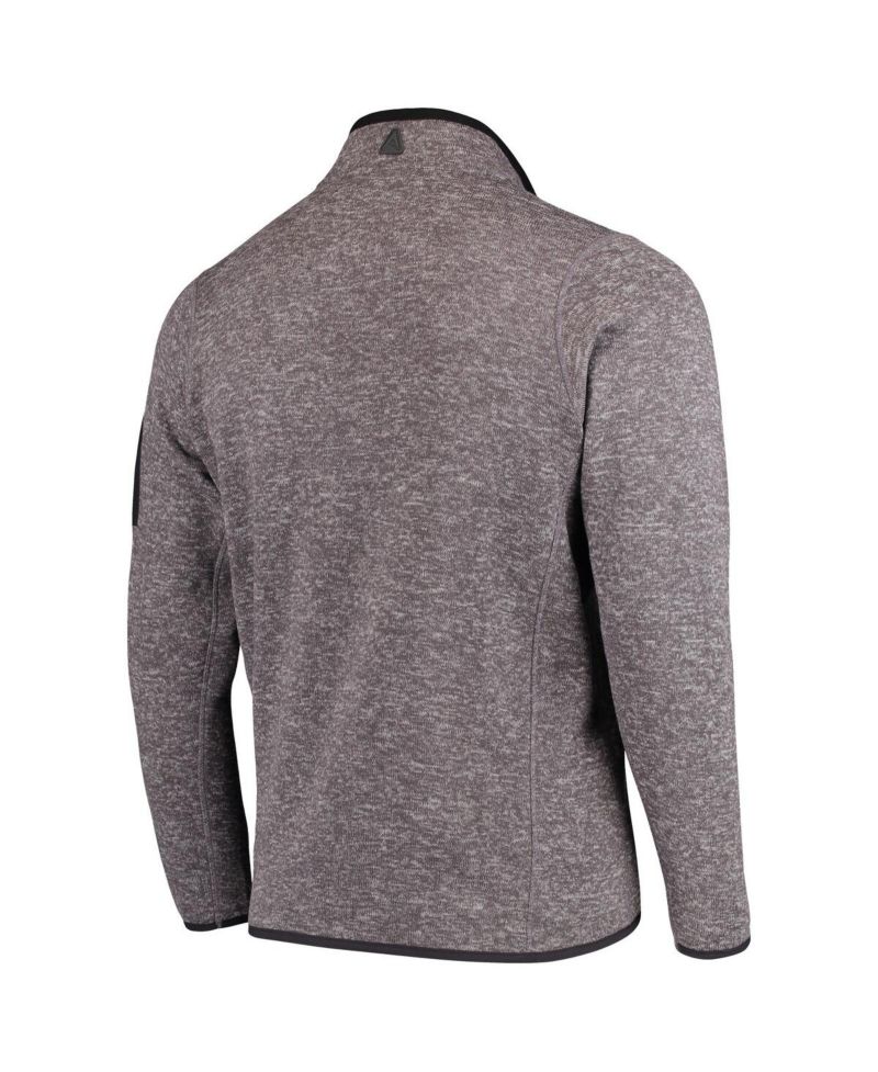Men's Charcoal New England Patriots Fortune Quarter-Zip Pullover Jacket