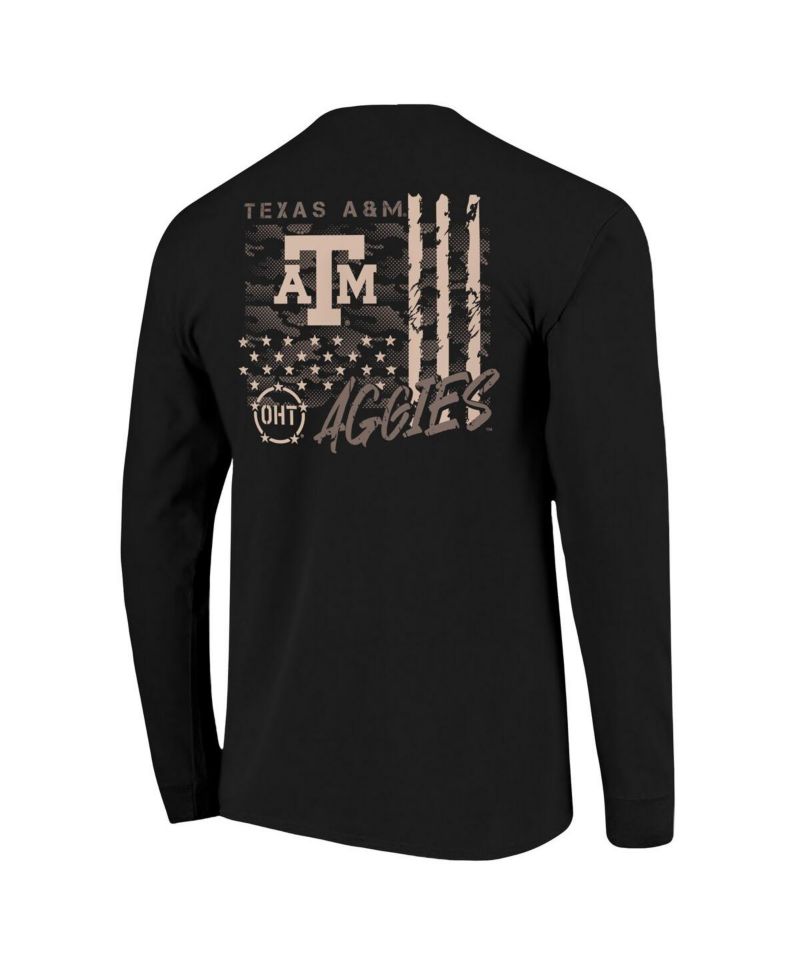 Men's Black Texas A&M Aggies OHT Camo Overlay Comfort Colors Long Sleeve T-Shirt