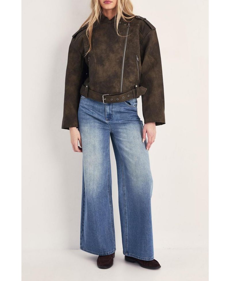 Women's Cropped Biker Jacket
