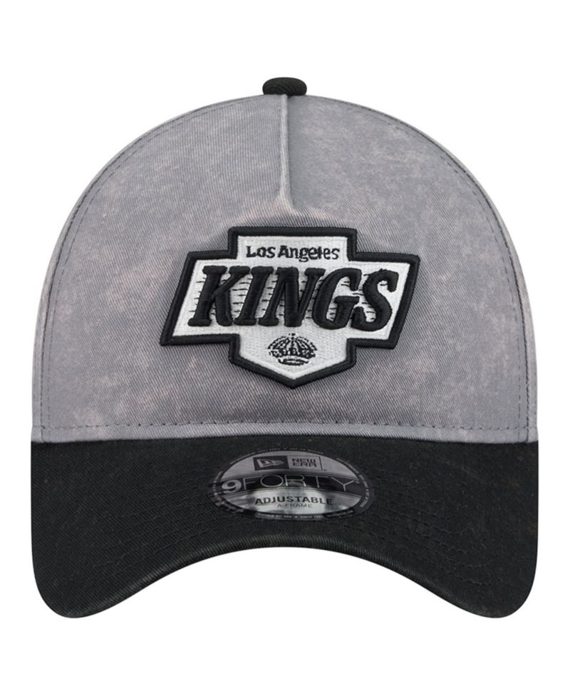 Men's Gray/Black Los Angeles Kings Storm A-Frame 9FORTY Adjustable Hat